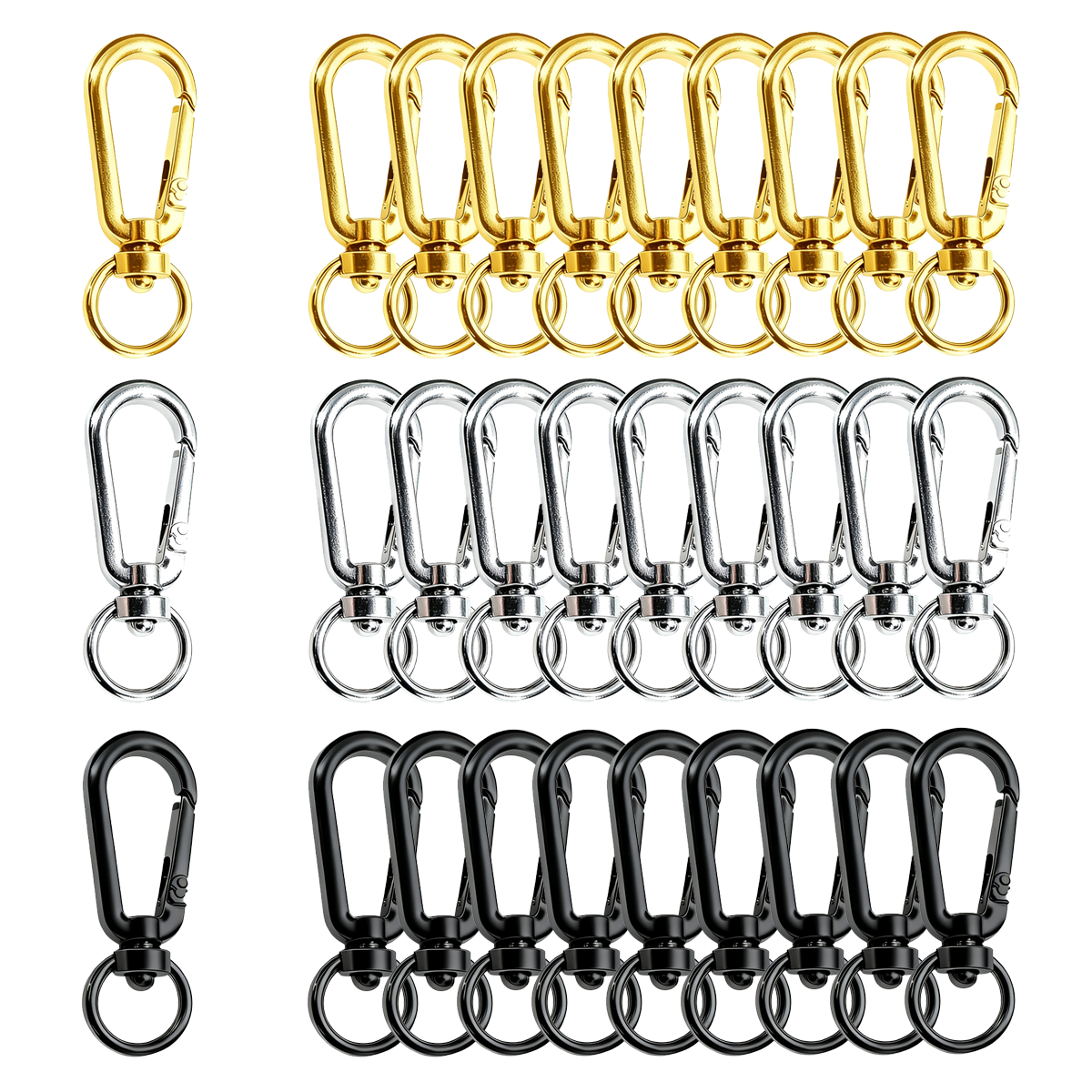 Art Craft Gifts - 9/18/36 Stuks Open Draaibare Clips Sleutelhanger