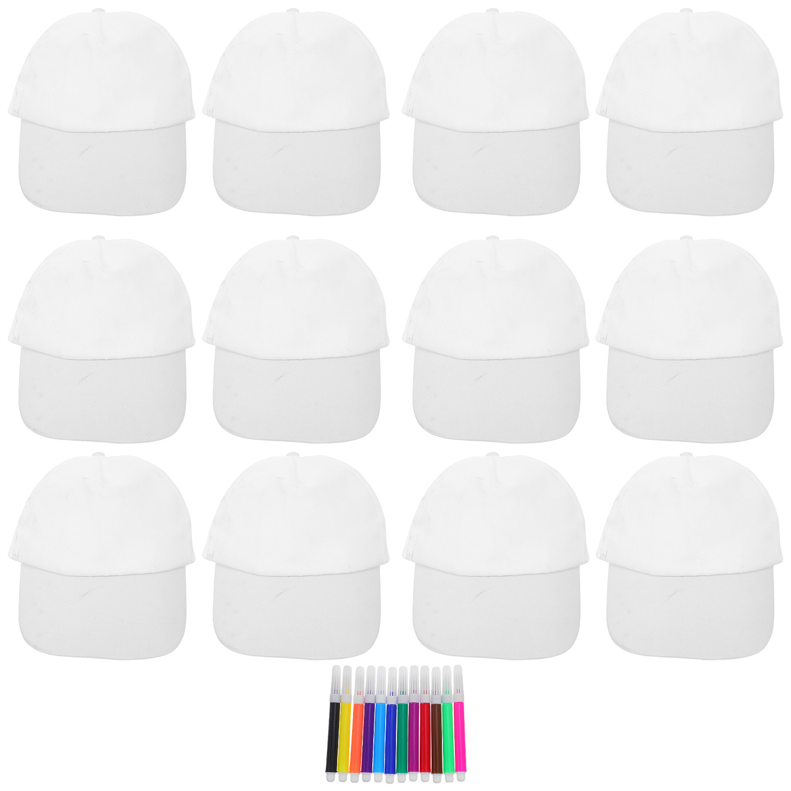 Art Craft Toddlers - 1 set witte baseballpetten voor kinderen,
