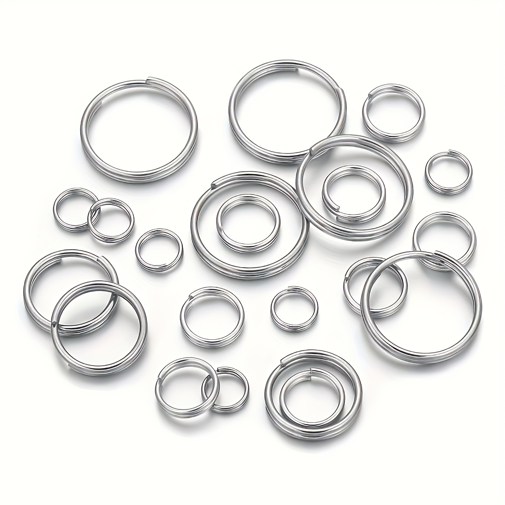 Art Craft Gifts - 6/8/10/12/15mm RVS zilverkleurige sleutelringen, jump rings,