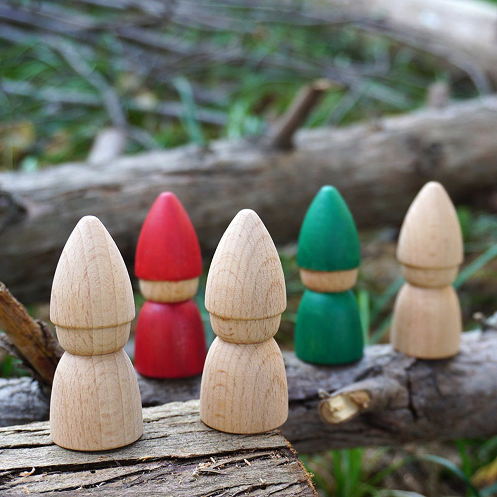 Art Craft Decoration - 6 stuks houten figuurtjes, ongeverfd, DIY