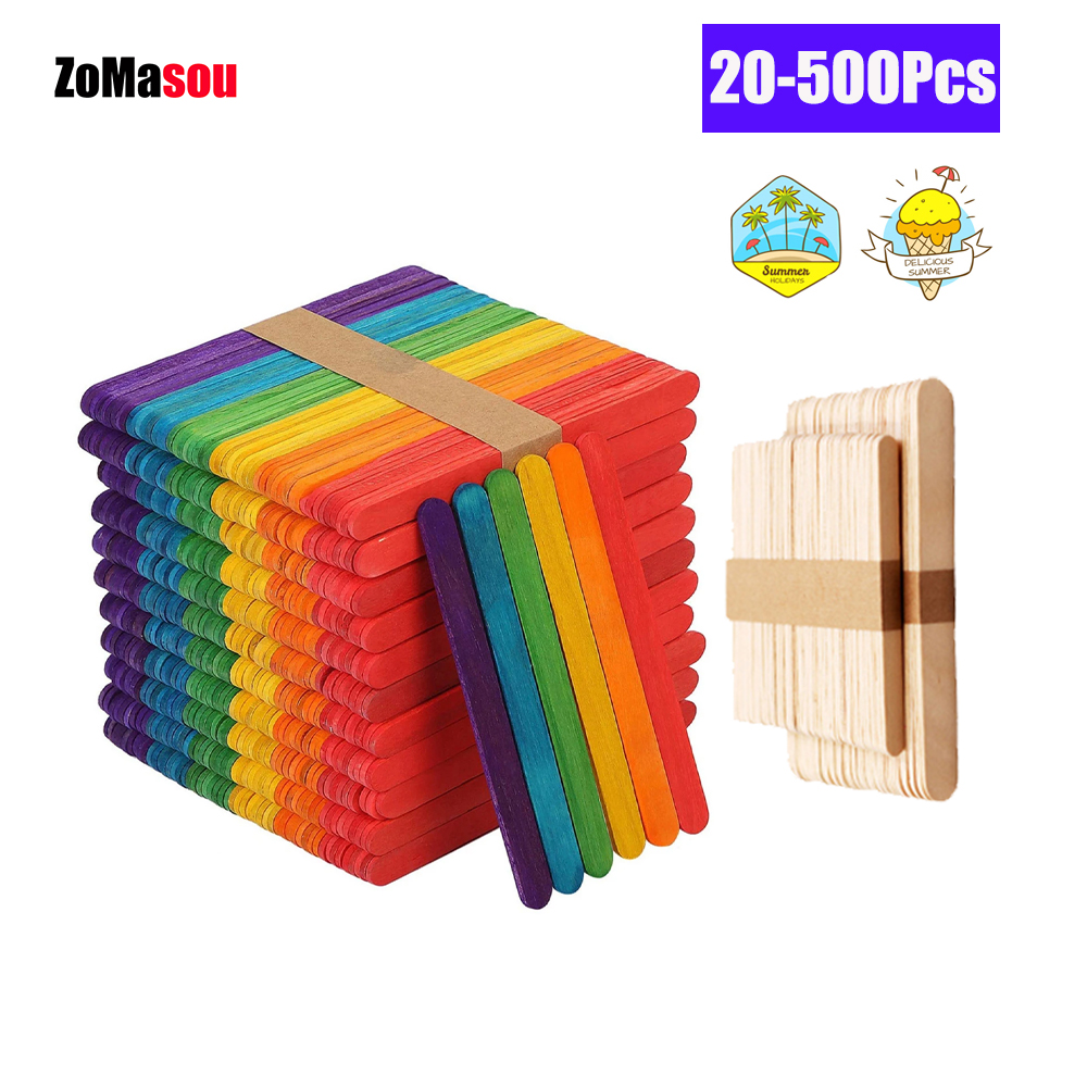 Eco Art Craft - 20/100/500 Stuks Ijs Popsicle Sticks Natuurlijke