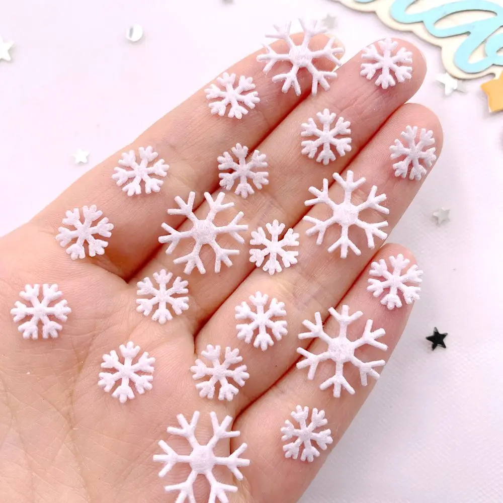 Eco Art Craft - 10mm 16mm Stof Witte Kerst Sneeuwbloem
