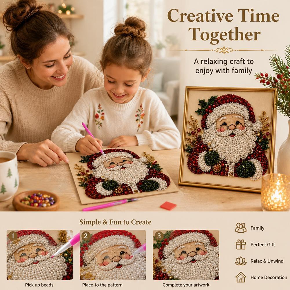 Kerstmis Kerstman Parel Kunst  - Art Craft Kits For Adults recensie en prijs