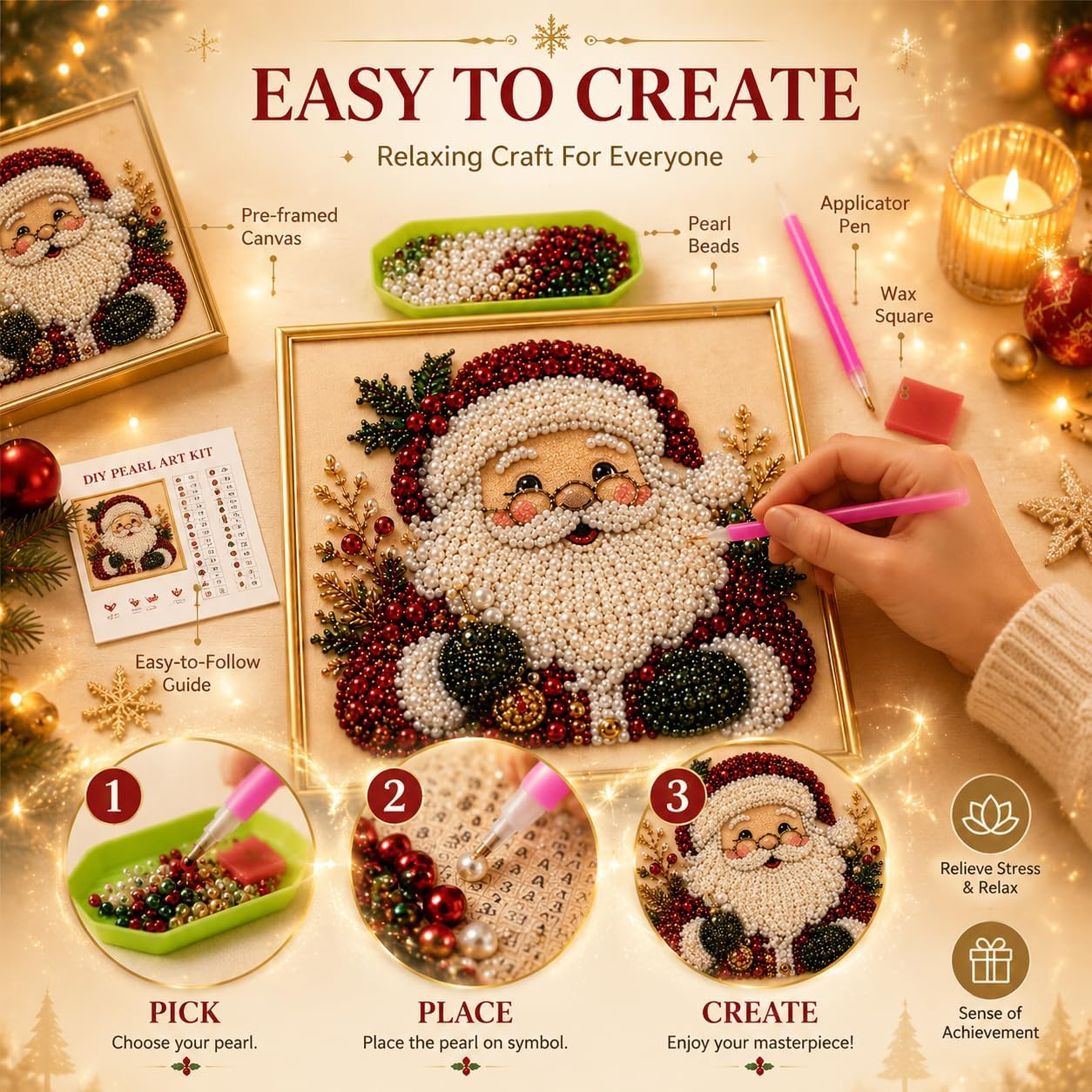DIY Kerst Parel Diamant Schild - Art Craft Kits For Adults recensie en prijs