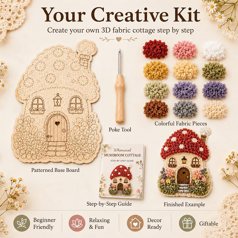 3D Mushroom House Poke Art DIY - Art Craft Decoration recensie en prijs