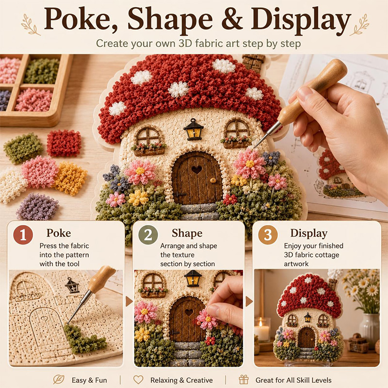 3D Mushroom House Poke Art DIY - Art Craft Decoration recensie en prijs