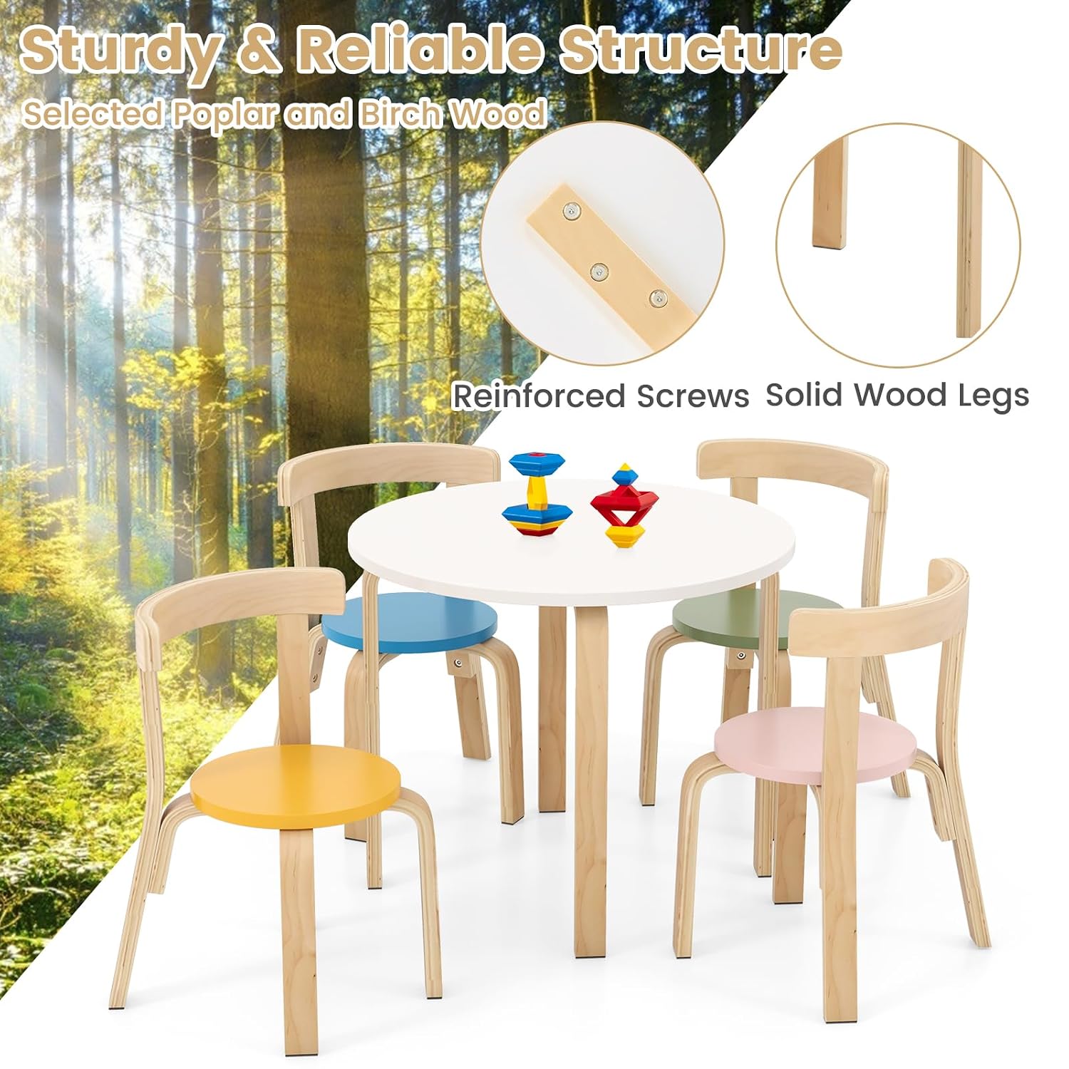 Kindertafel & 4 Stoelen Set, A - Art Craft Toddlers recensie en prijs